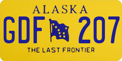 AK license plate GDF207