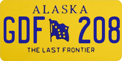 AK license plate GDF208