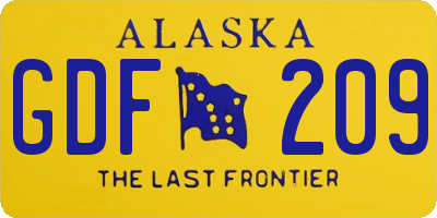 AK license plate GDF209