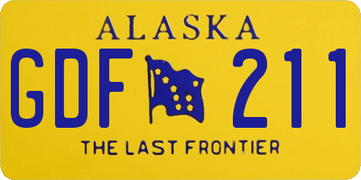 AK license plate GDF211