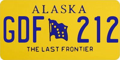 AK license plate GDF212