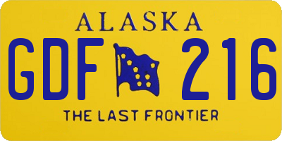 AK license plate GDF216