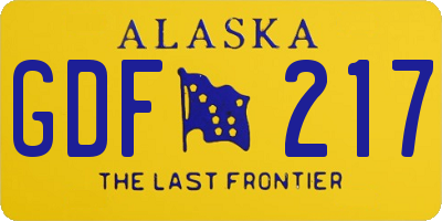 AK license plate GDF217