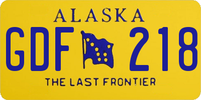 AK license plate GDF218