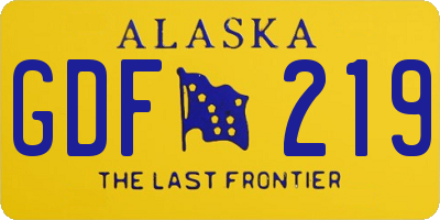 AK license plate GDF219
