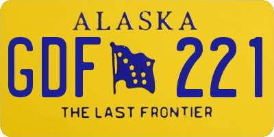 AK license plate GDF221
