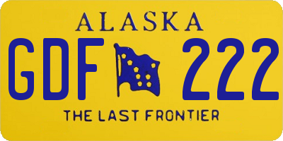 AK license plate GDF222