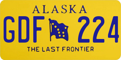 AK license plate GDF224