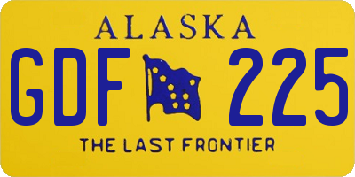 AK license plate GDF225
