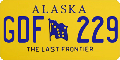 AK license plate GDF229