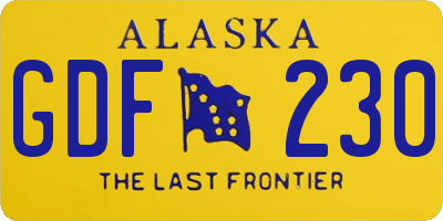AK license plate GDF230