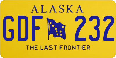 AK license plate GDF232