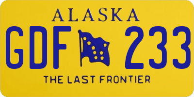 AK license plate GDF233