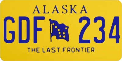 AK license plate GDF234