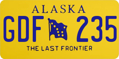 AK license plate GDF235