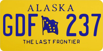AK license plate GDF237