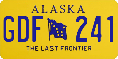 AK license plate GDF241