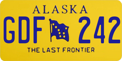 AK license plate GDF242