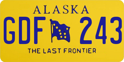 AK license plate GDF243