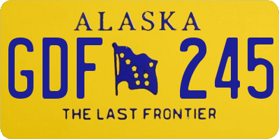 AK license plate GDF245