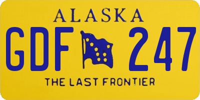 AK license plate GDF247