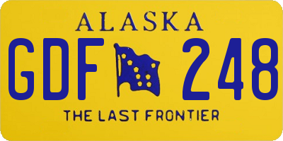 AK license plate GDF248