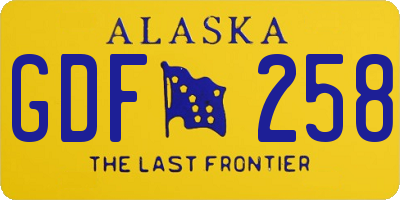 AK license plate GDF258