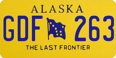 AK license plate GDF263