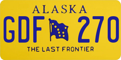 AK license plate GDF270