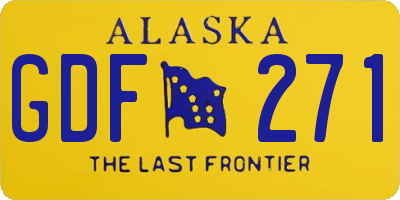 AK license plate GDF271