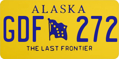 AK license plate GDF272