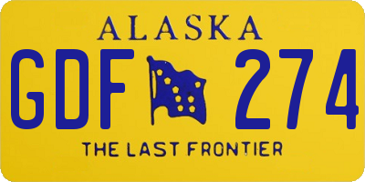 AK license plate GDF274