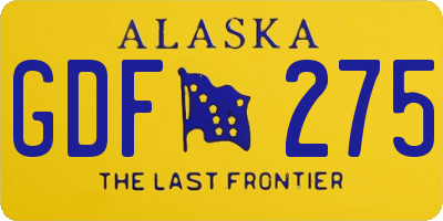 AK license plate GDF275