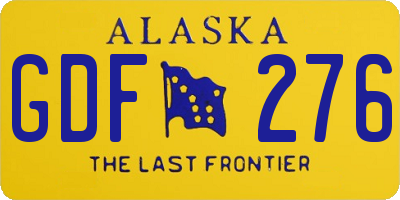 AK license plate GDF276