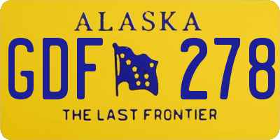 AK license plate GDF278