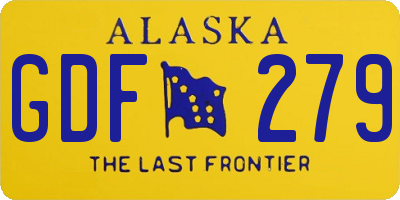 AK license plate GDF279