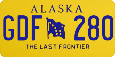 AK license plate GDF280