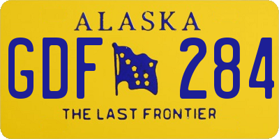 AK license plate GDF284