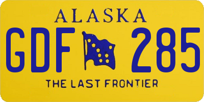 AK license plate GDF285