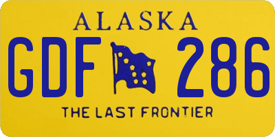 AK license plate GDF286