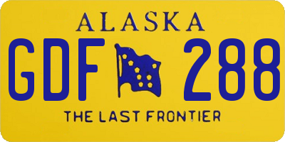 AK license plate GDF288