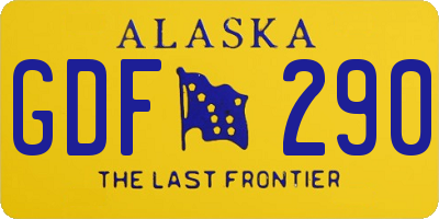 AK license plate GDF290