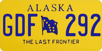 AK license plate GDF292