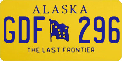 AK license plate GDF296
