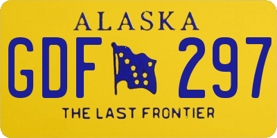 AK license plate GDF297