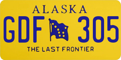 AK license plate GDF305