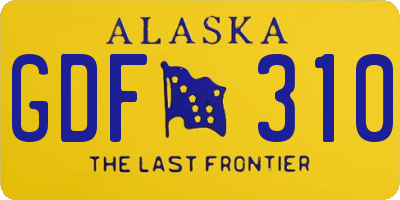 AK license plate GDF310