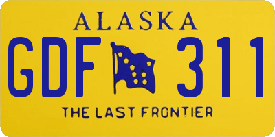 AK license plate GDF311