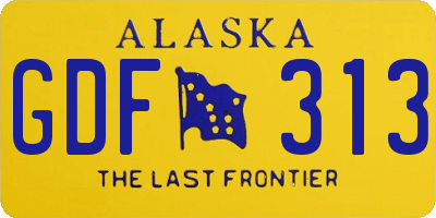 AK license plate GDF313