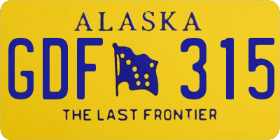 AK license plate GDF315
